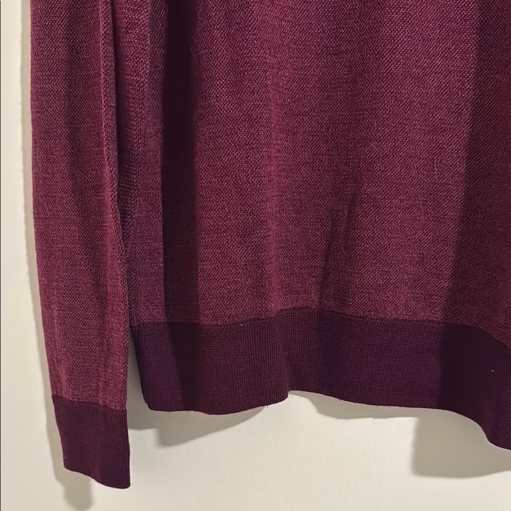 Brooks Brothers Men's Zip-Neck Sweater in Wine - Picture 5 of 6